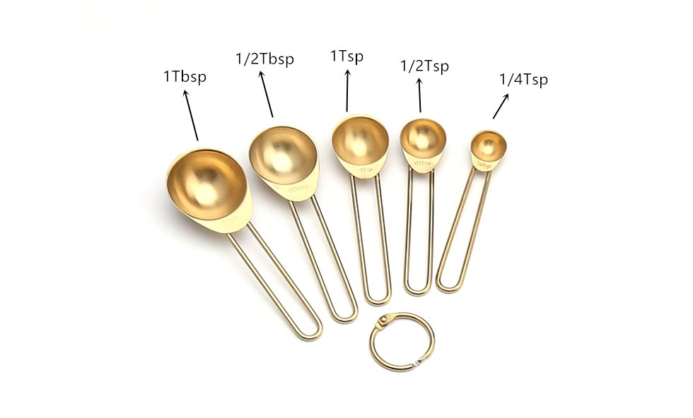 Gold Baking Tool Measuring Spoon and Measuring Cup